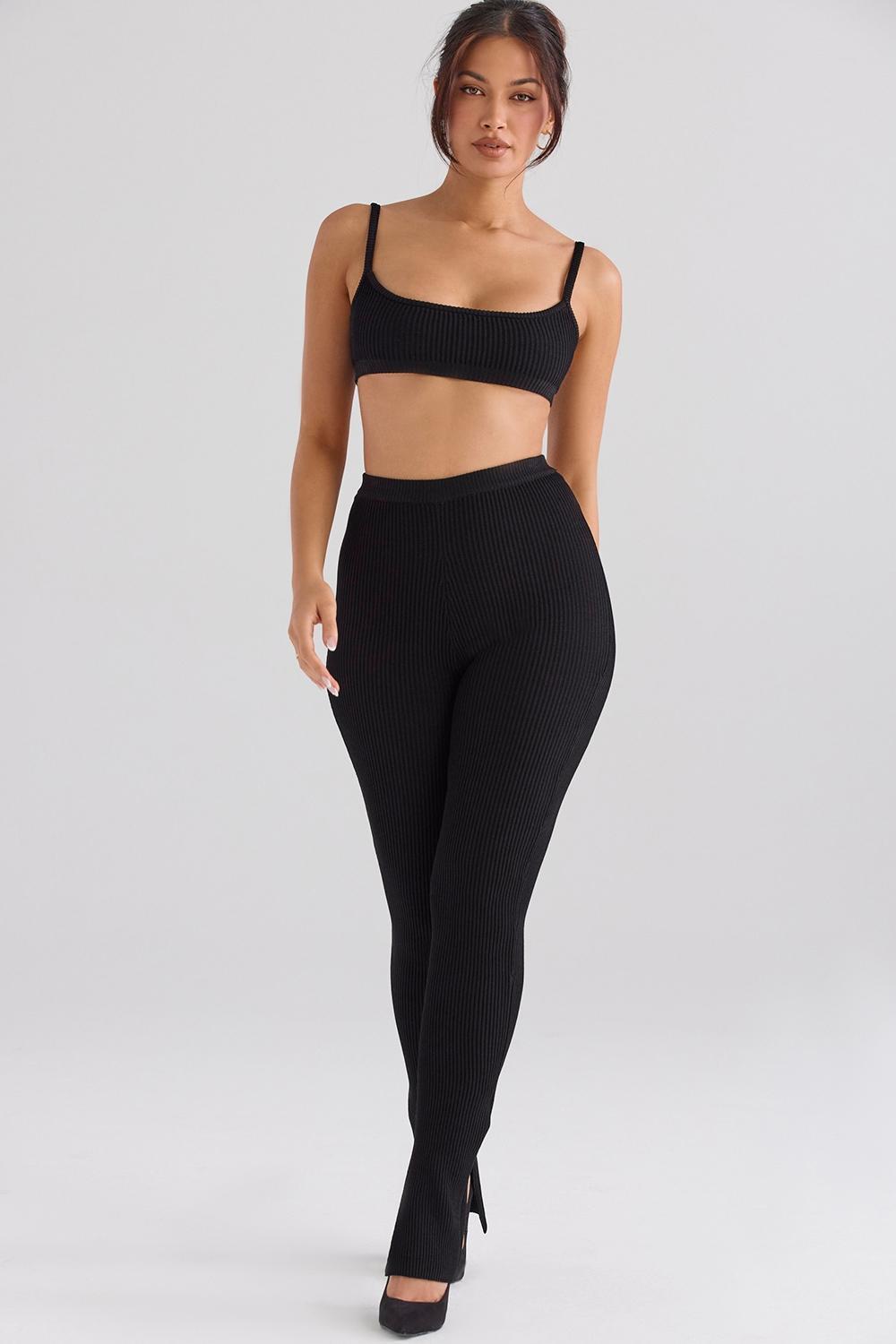 Mischa Black Ribbed Knit Bralette Product Image