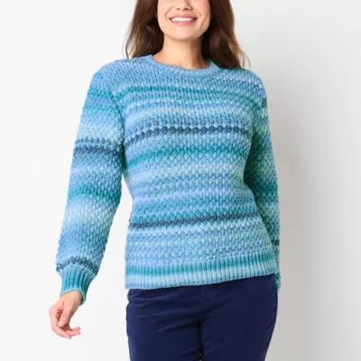 St. John's Bay Womens Crew Neck Long Sleeve Pullover Sweater Product Image