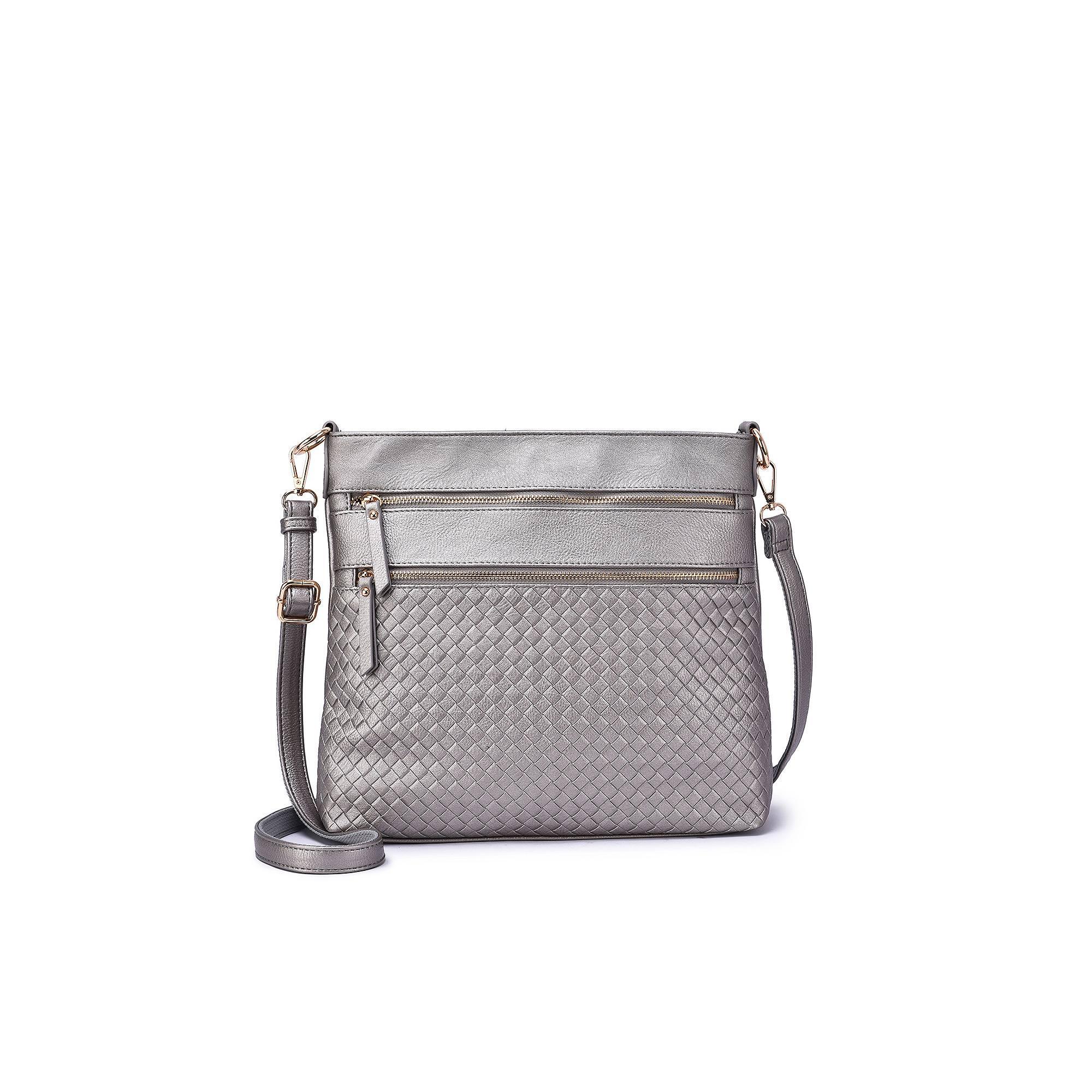 Women's Mellow World Alecia Woven Shoulder Bag, Grey Gray Product Image