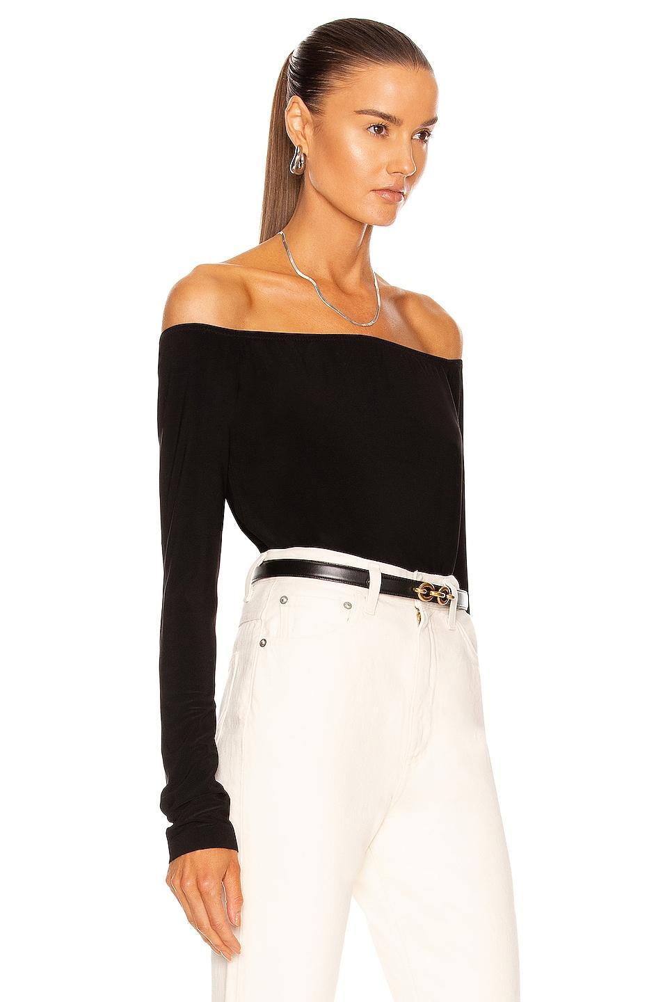 Norma Kamali Long Sleeve Off Shoulder Top Women's Clothing Product Image