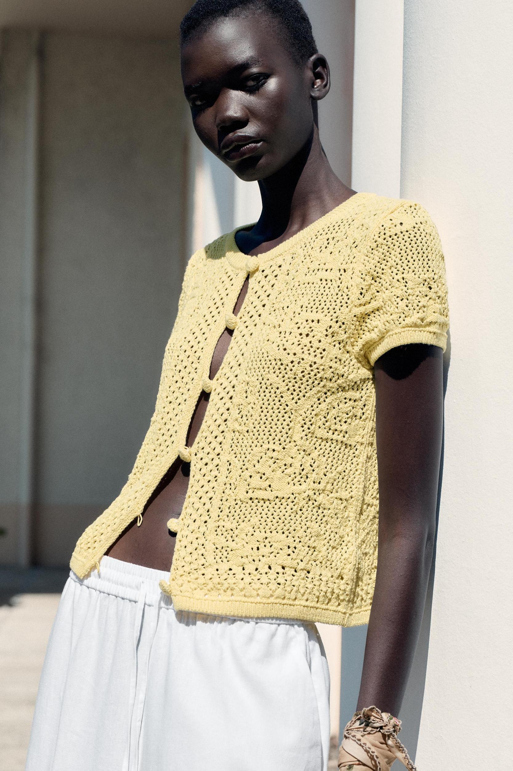 CROCHET KNIT TOP Product Image