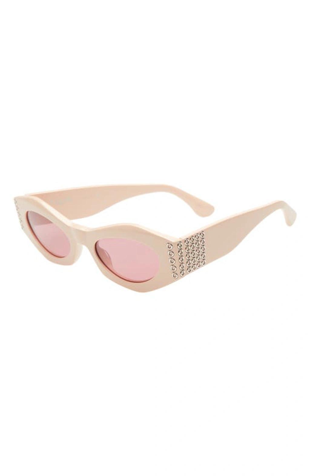 ALAÏA Eyelet Acetate Butterfly Sunglasses In Pink Product Image