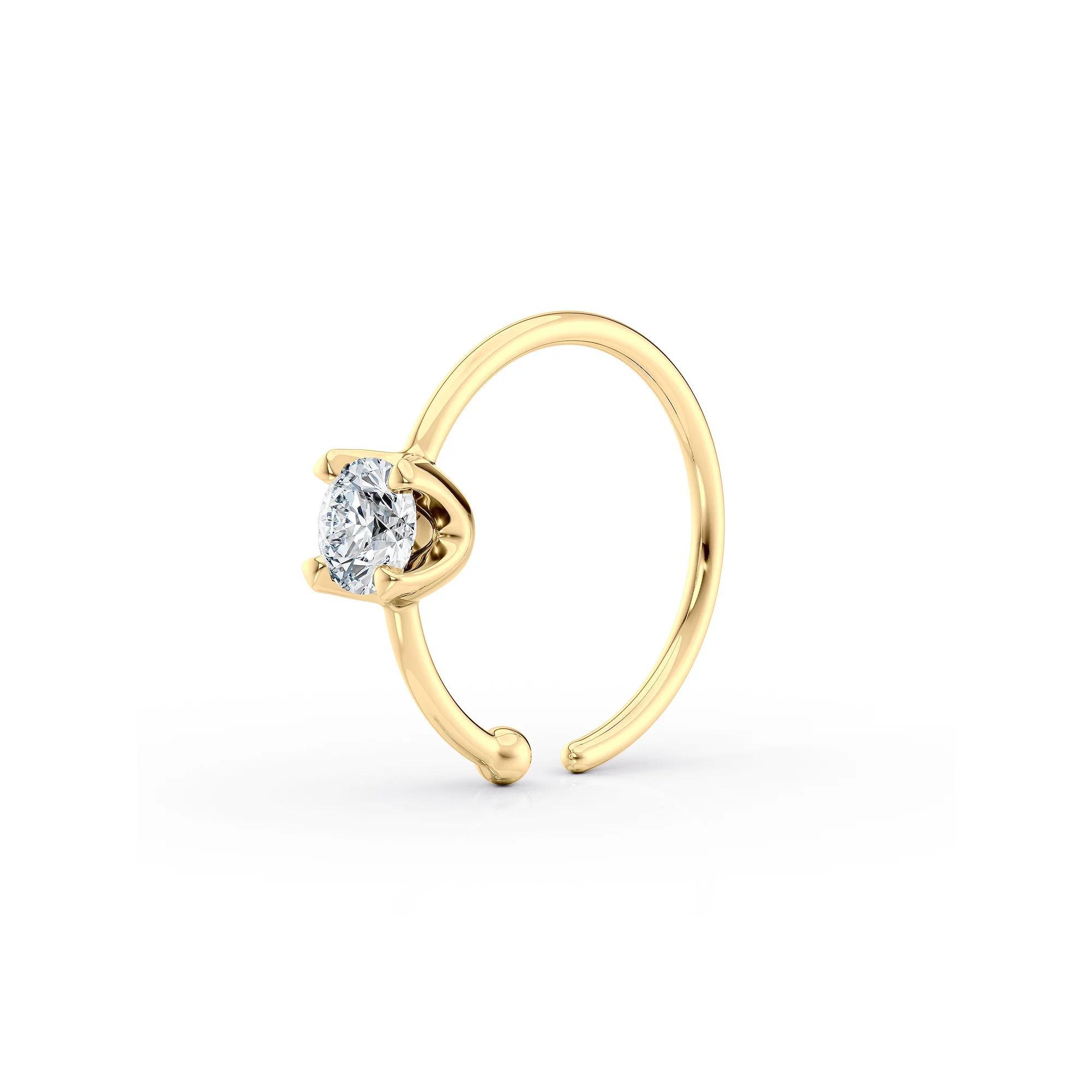 Lila Moon 14k Gold Lab-Created Diamond Hoop Nose Ring, Women's, Size: 0.05 CARAT Product Image