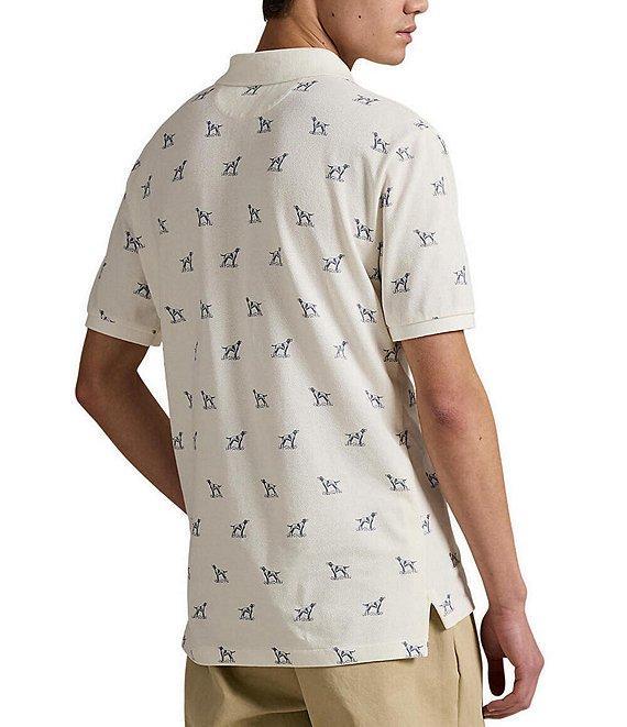 Polo Ralph Lauren Dog Print Mesh Short Sleeve Polo Shirt Product Image