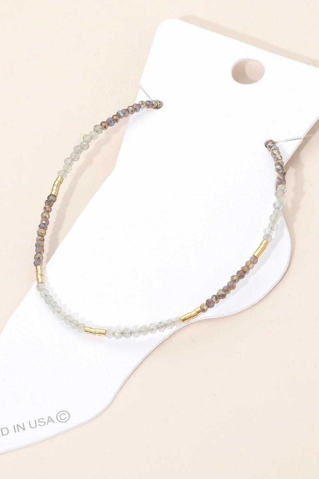 Faceted Full-Beaded Anklet Product Image