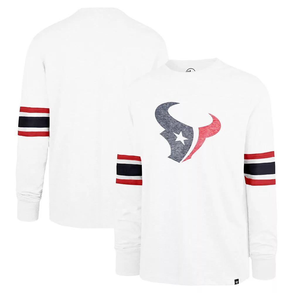 Men's '47 White Houston Texans Gridiron Premier Brex Long Sleeve T-Shirt, Size: Large Product Image
