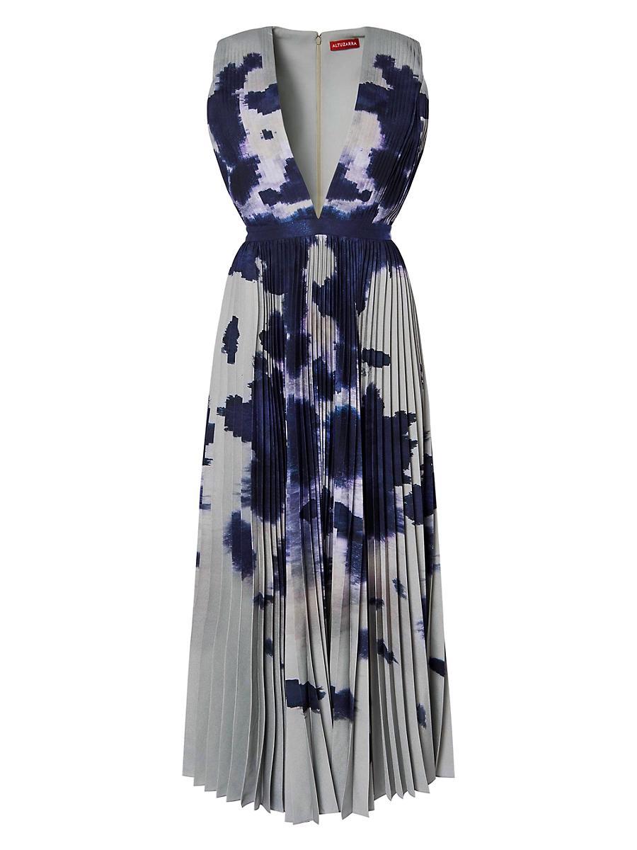 Womens Pamela Printed Pleated Maxi Dress Product Image