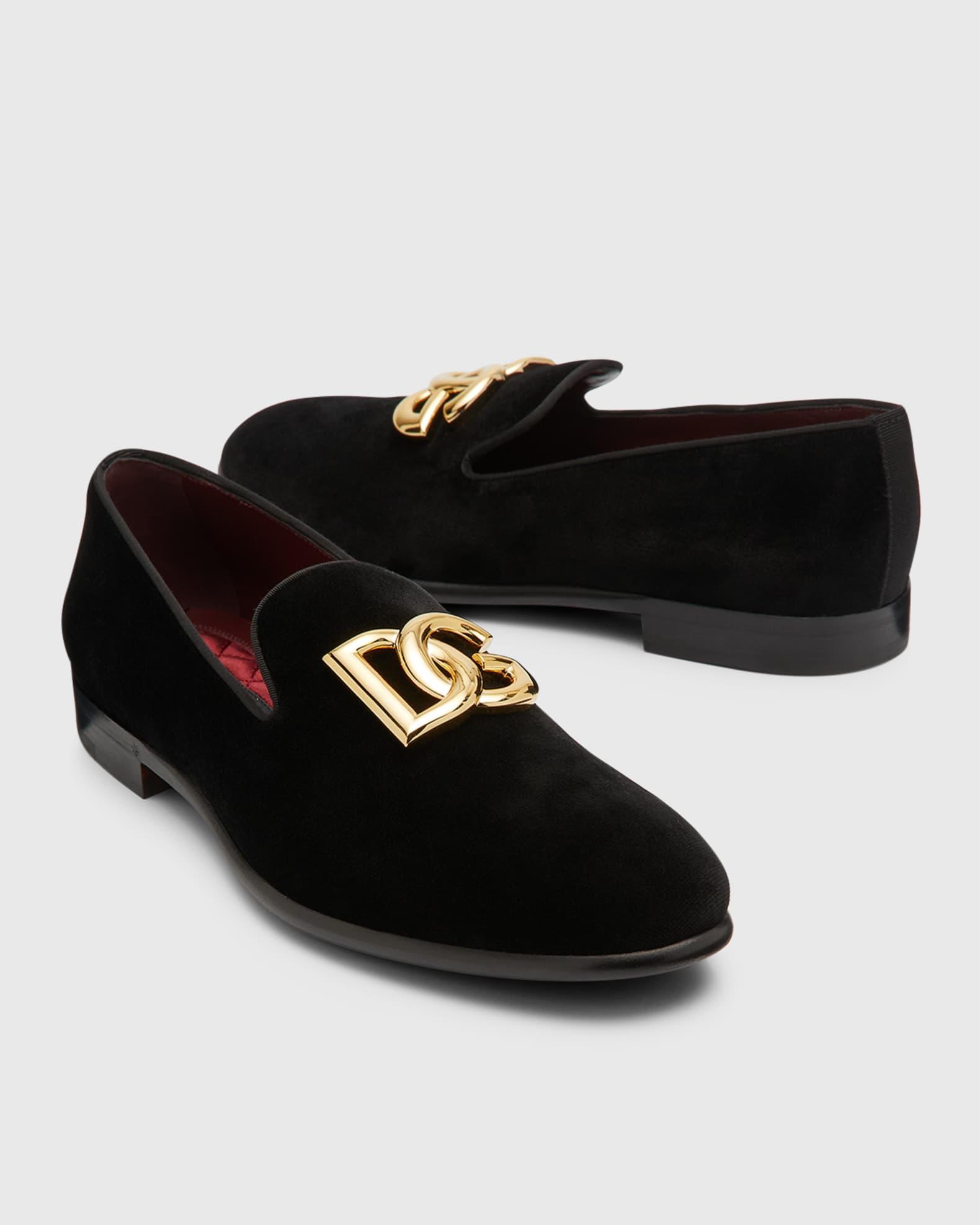 Men's Logo Velvet Dress Loafers Product Image