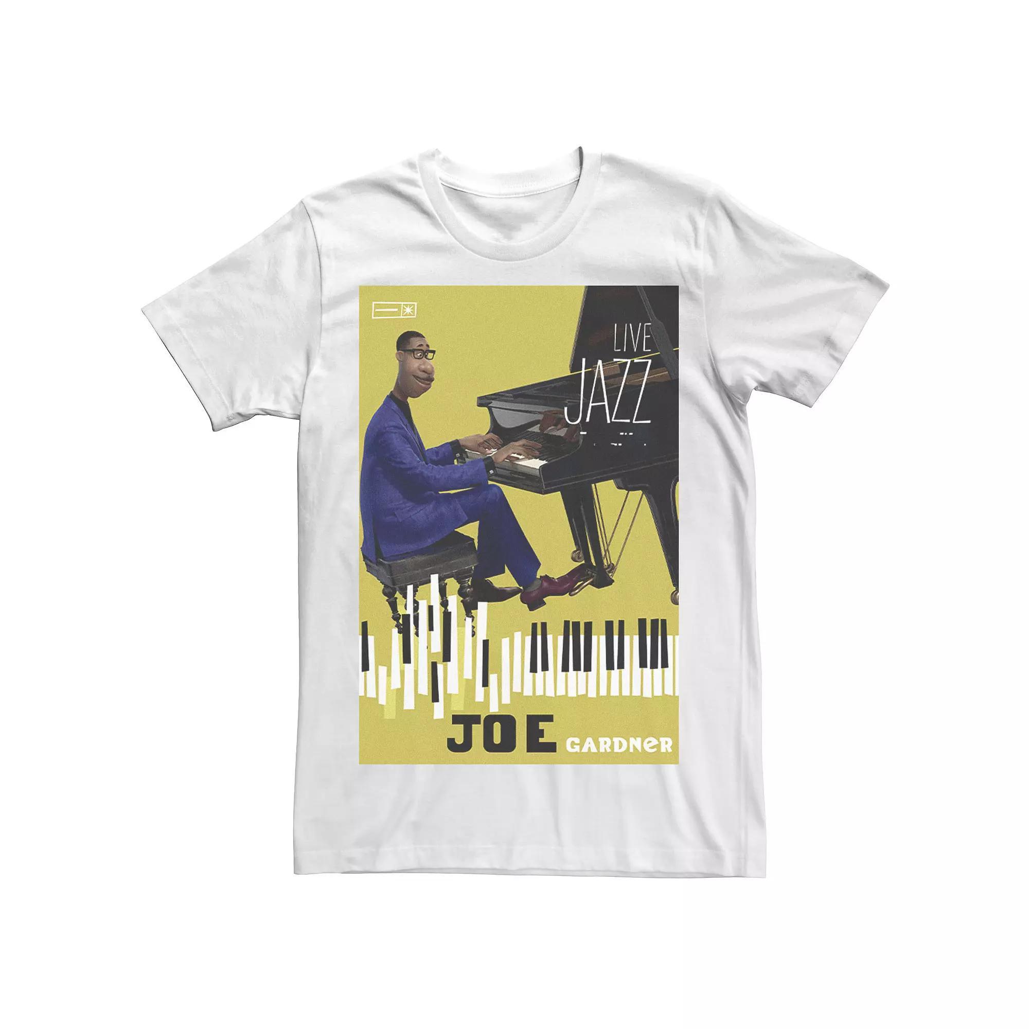 Disney / Pixar's Soul Joe Men's Live Jazz Poster Tee, Size: Medium, White Product Image