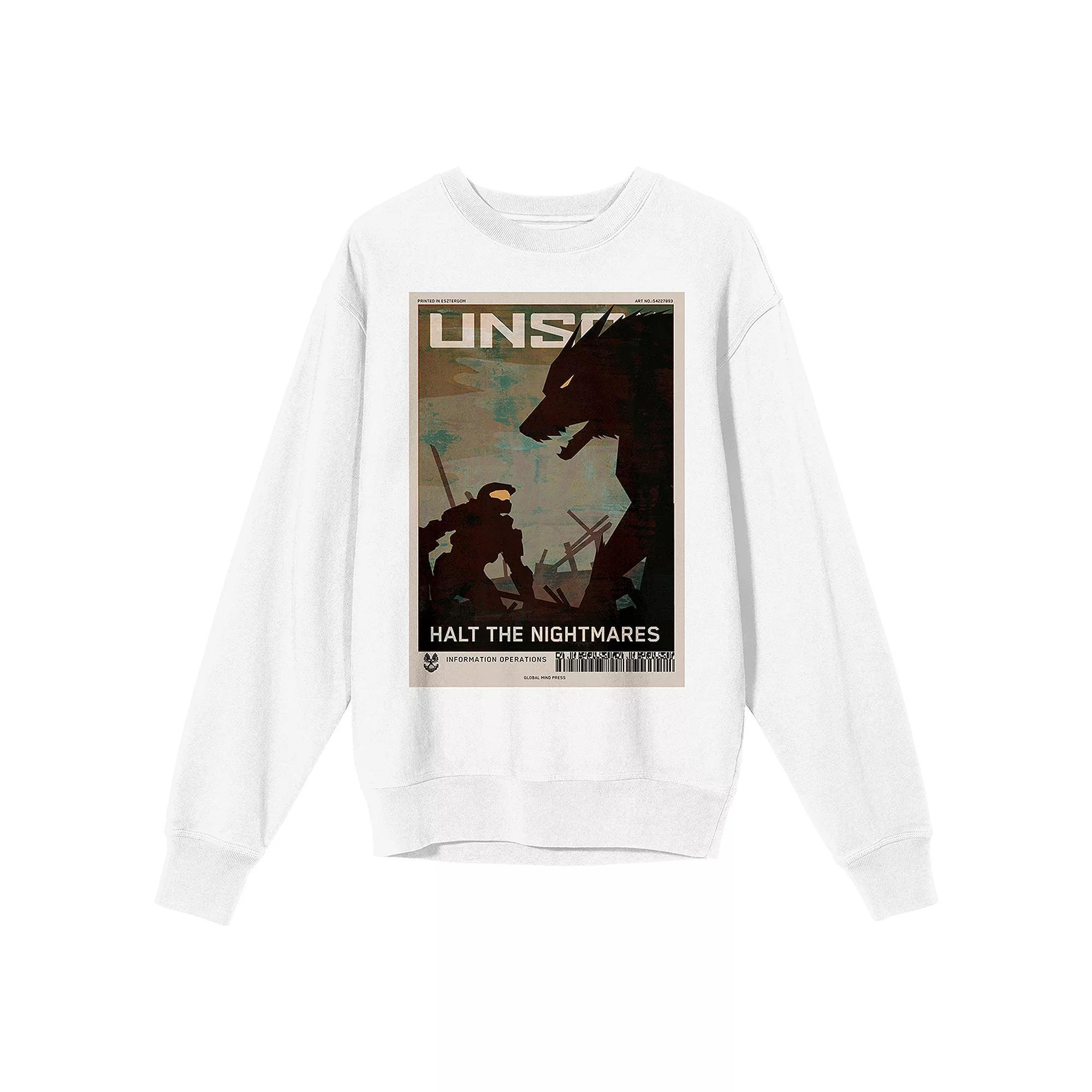 Men's Halo Halt The Nightmares Long Sleeve Graphic Tee, Size: Medium, White Product Image
