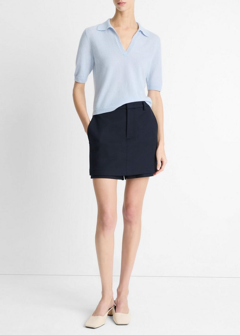 Womens Cashmere-Silk Open Collar Polo Sweater Product Image