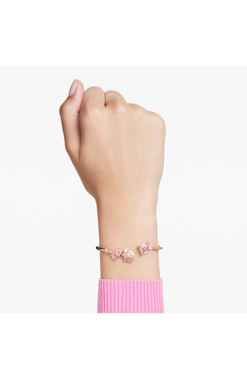 SWAROVSKI Gema Bangle Gold Shiny Pink In Silver Tone Product Image