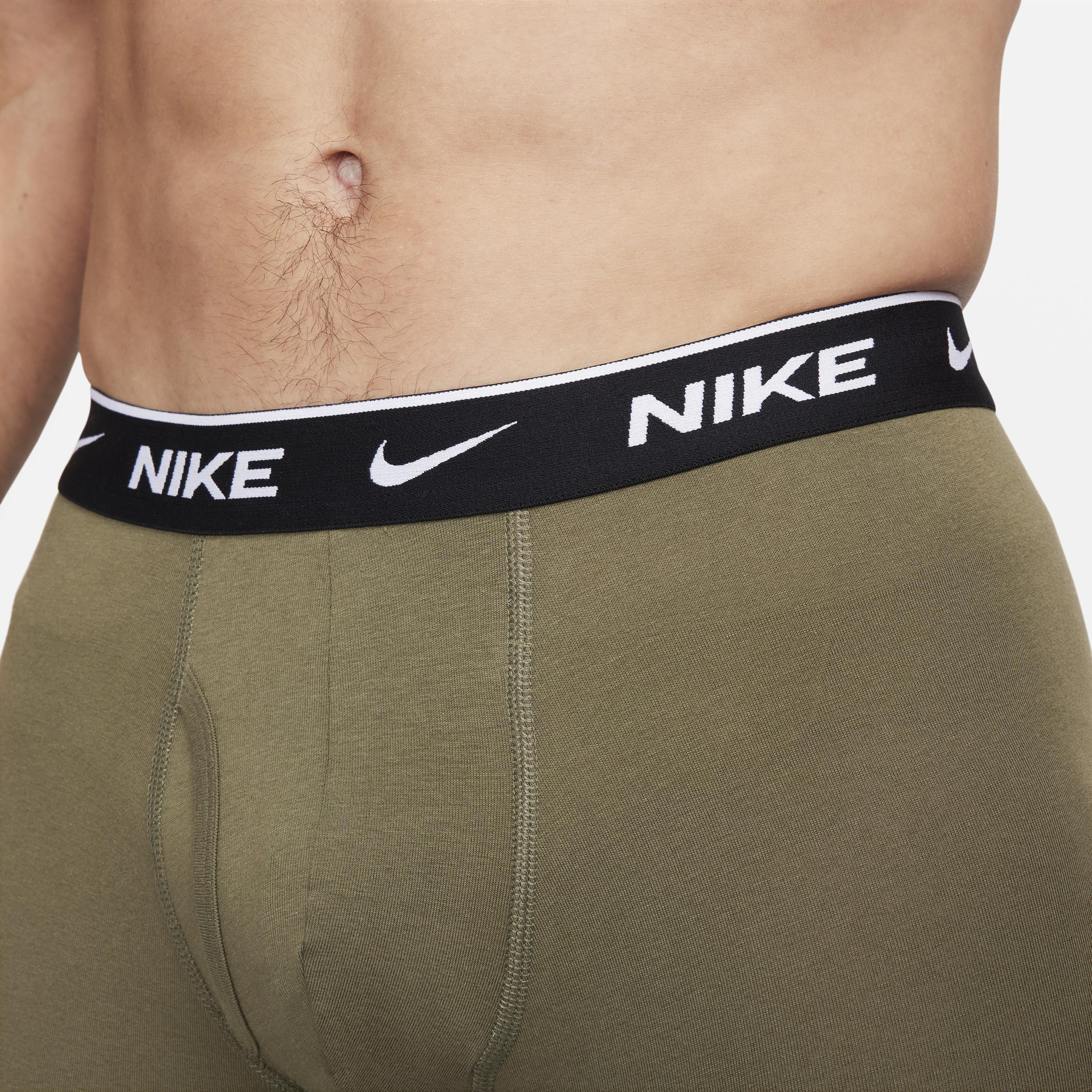 Men's Nike Dri-FIT Essential 3-pack Stretch Boxer Briefs, Size: Large, Black Orange Blue Product Image