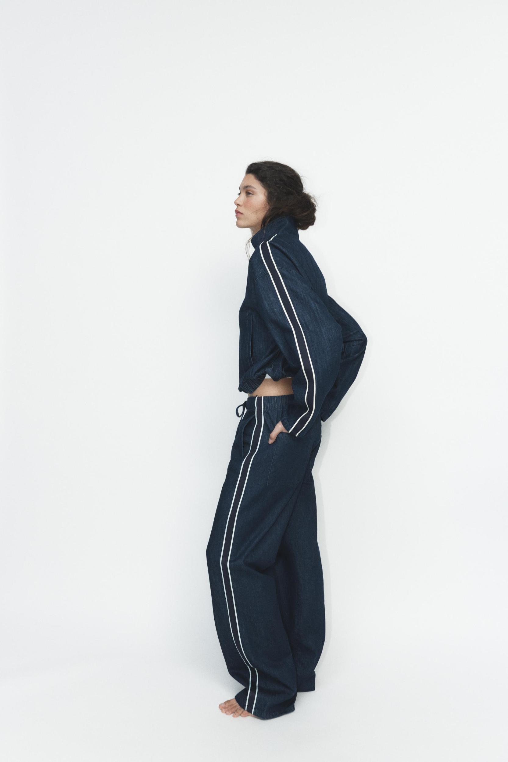 COMBINED STRIPE DENIM JACKET Product Image