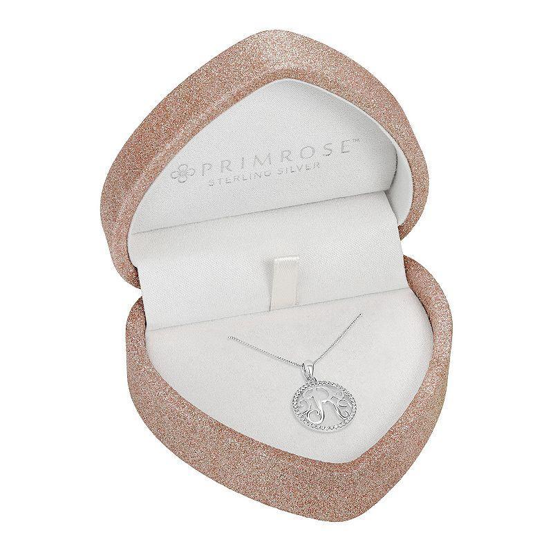 PRIMROSE Sterling Silver Cubic Zirconia Initial Pendant Necklace, Women's, Size: 18", Sterling Silver Q Product Image