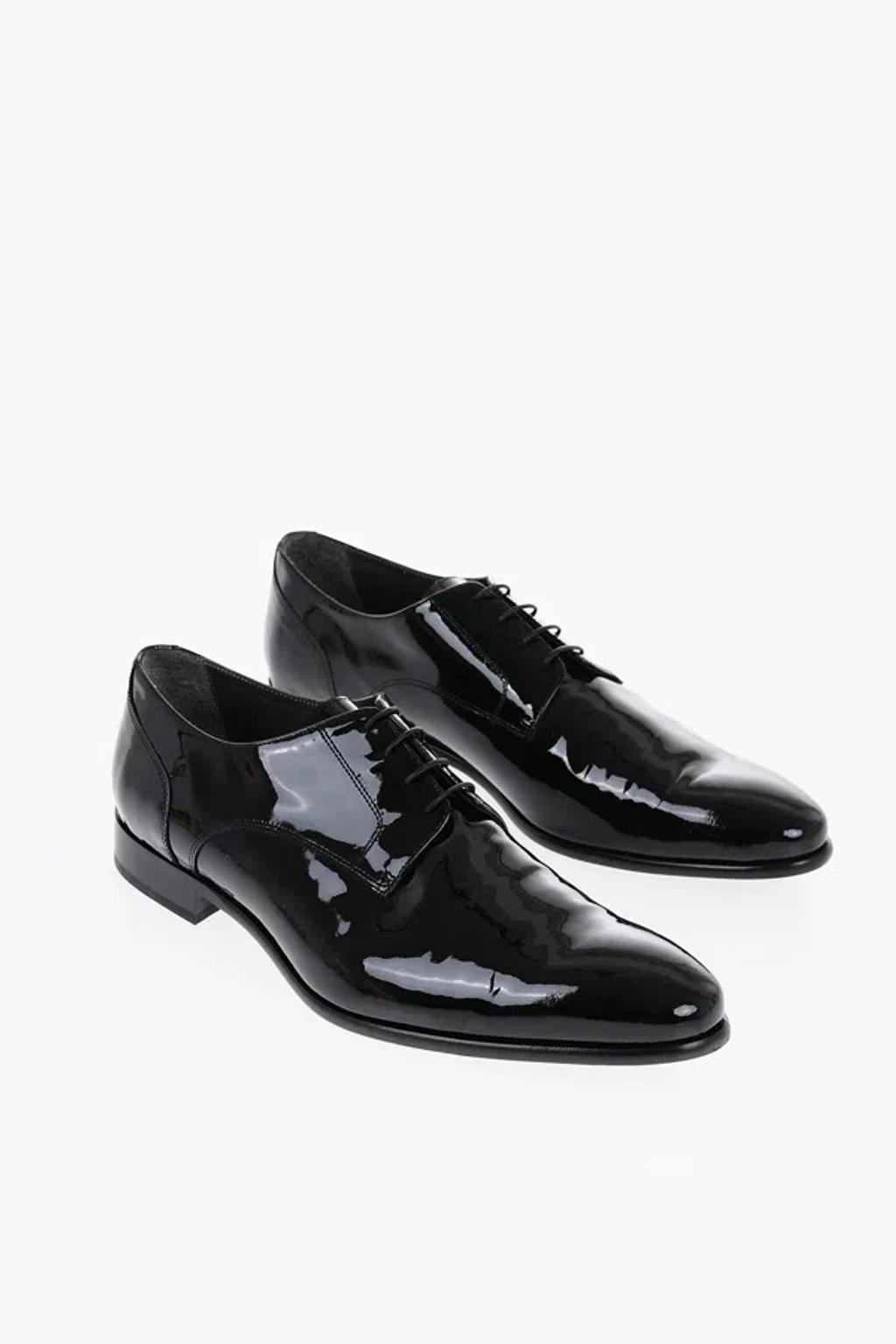 CORNELIANI Patent Leather Derby Shoes In Black Product Image