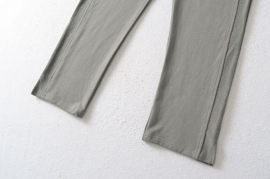 Drawstring Waist Plain Straight Leg Sweatpants Product Image