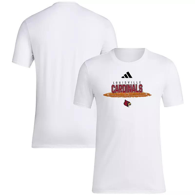 Men's adidas White Louisville Cardinals Softball Pitcher's Circle T-Shirt, Size: 2XL Product Image