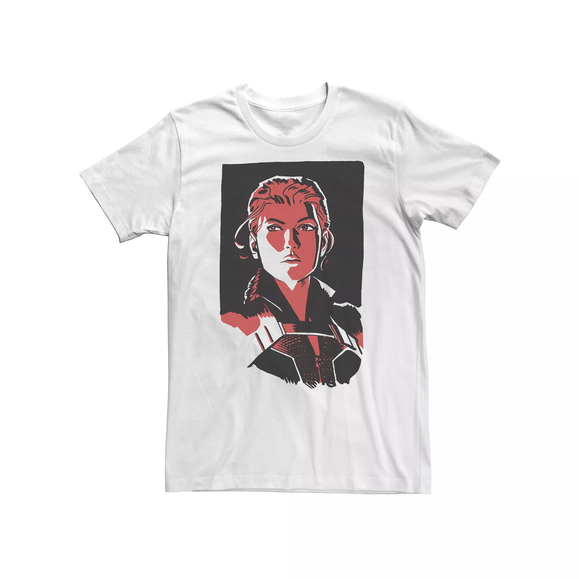 Big & Tall Marvel Black Widow Red Hue Portrait Tee, Men's, Size: 4XL Tall, White Product Image