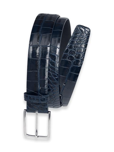 Crocodile Embossed with Changeable Buckle Belt - Navy Product Image