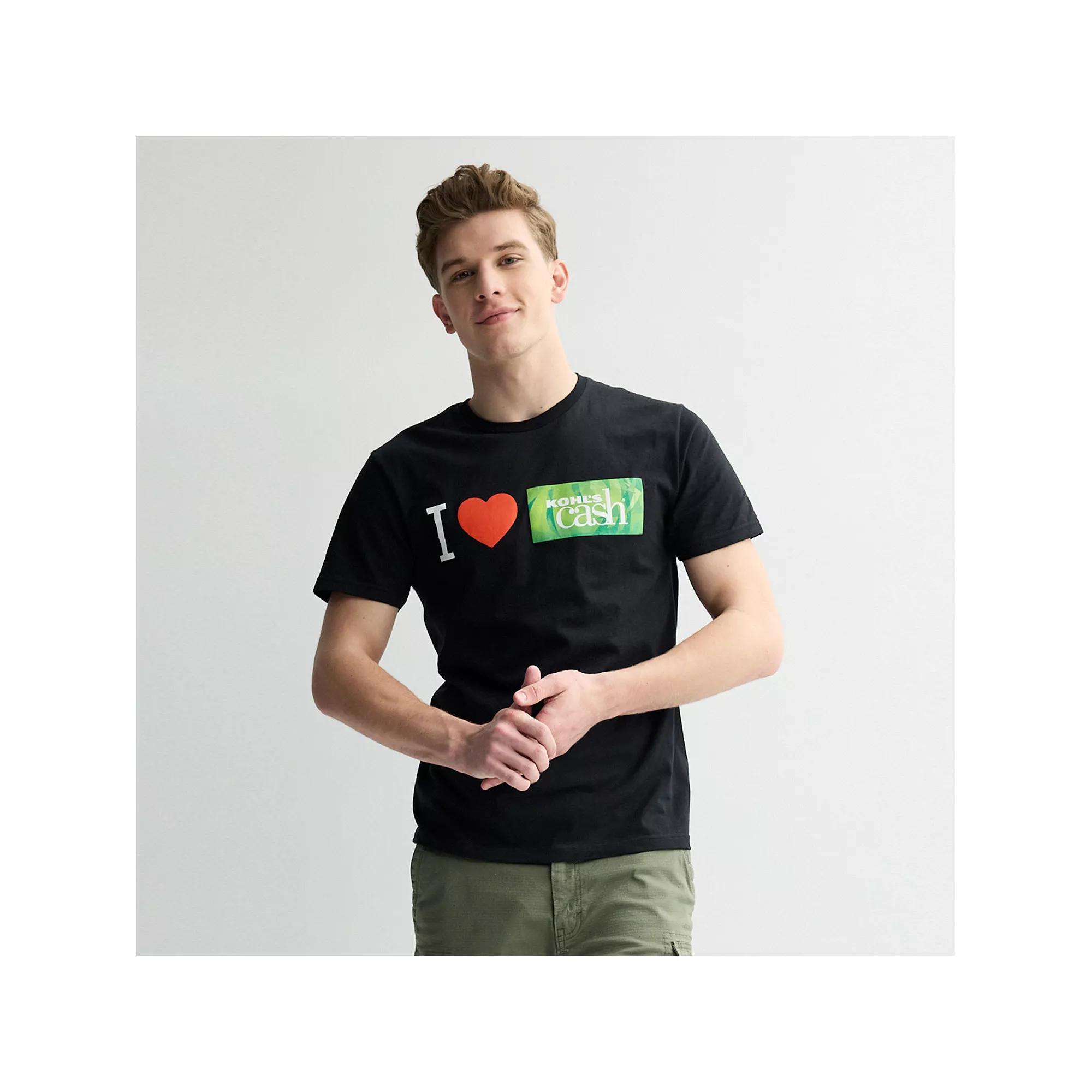 Men's I Love Kohl's Cash Short Sleeve Graphic Tee, Size: Large, Black Product Image