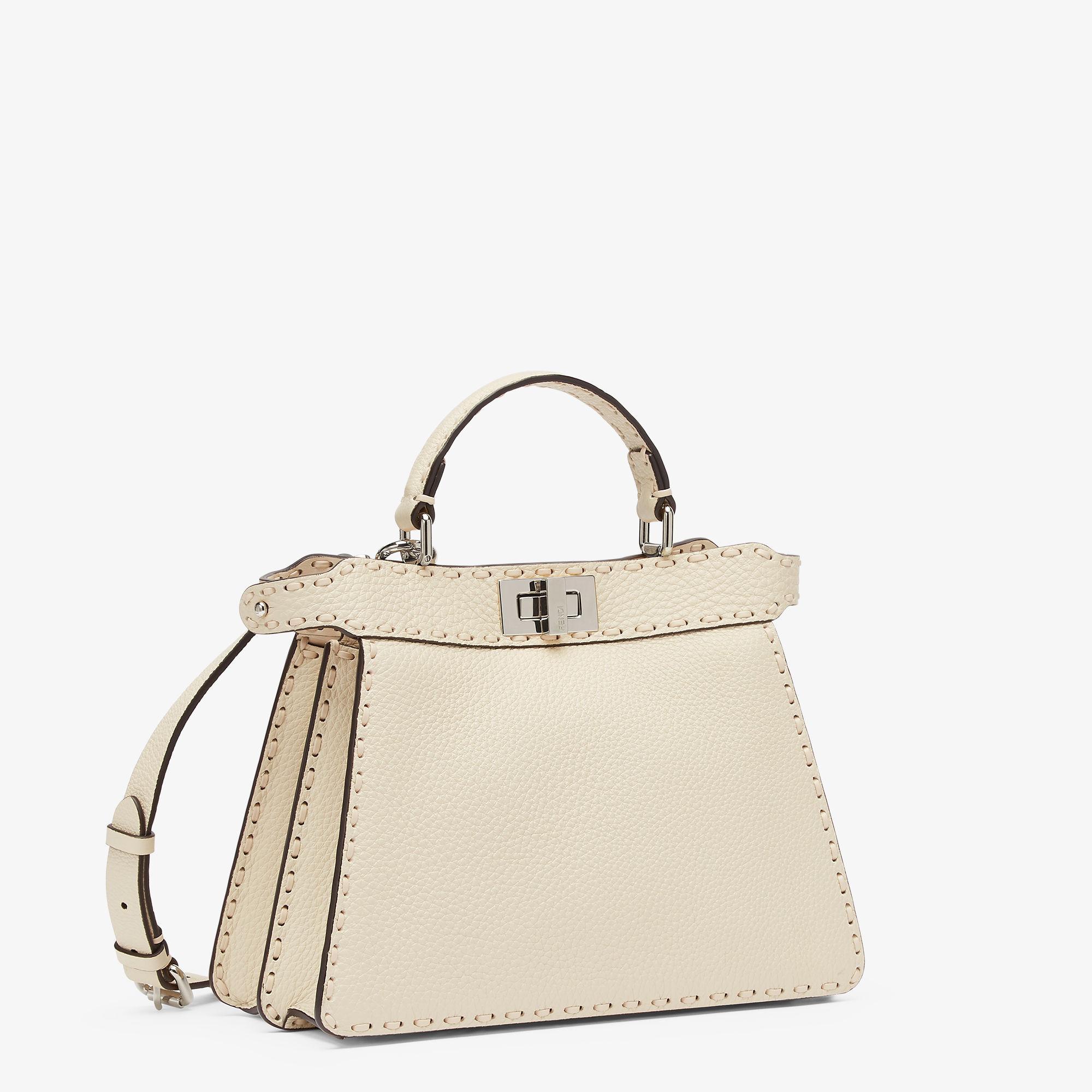 Peekaboo ISeeU SmallCamellia-colored Selleria bag with 556 hand-sewn topstitches Product Image