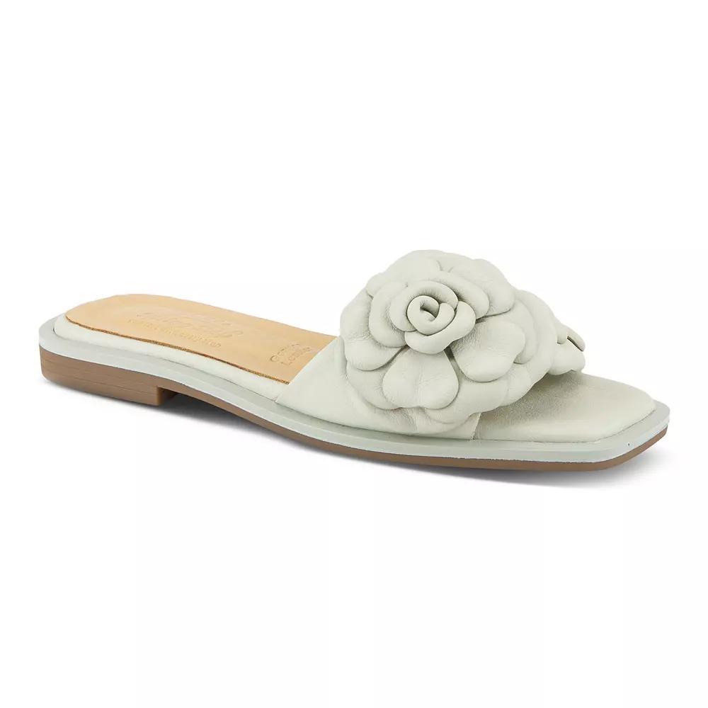 Spring Step Domonique Women's Leather Flower Slide Sandals, Size: 40, Mint Green Product Image