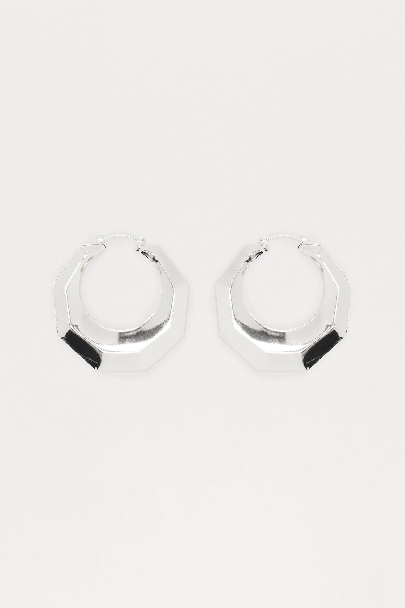 Mirror Mirror Hoop Earrings - Silver Female Product Image