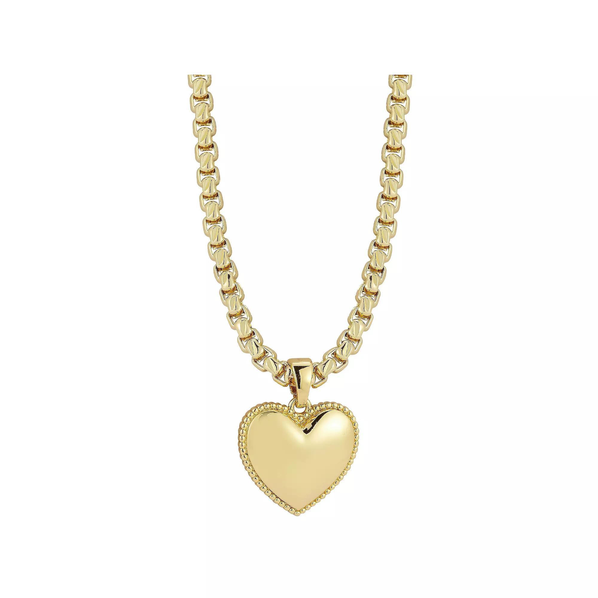 WINX 18k Gold Plated Heart Pendant Necklace, Women's, Size: 20", Gold Tone Product Image