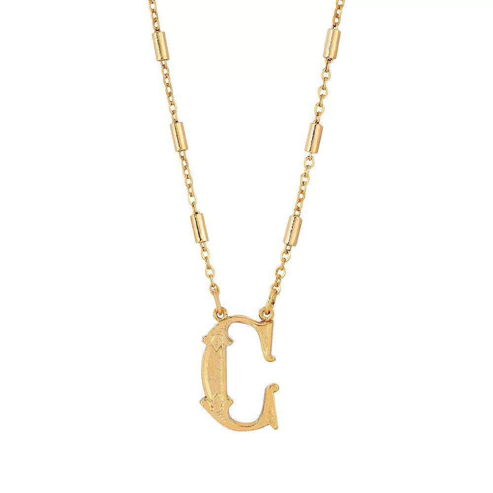 1928 Gold Tone Initial Necklace, Womens, Yellow L Product Image