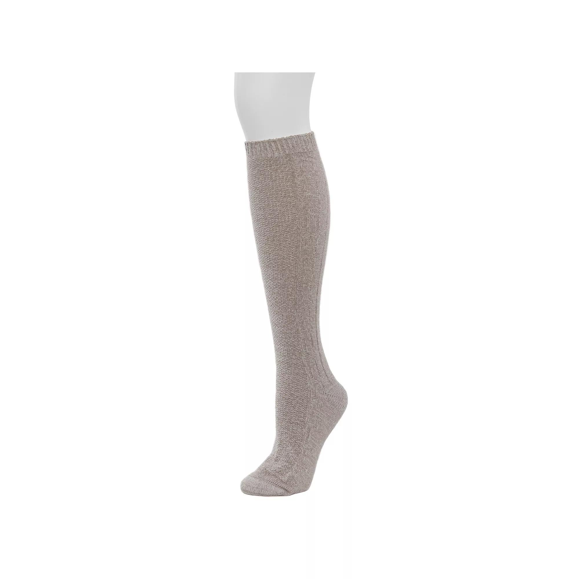 Women's Cuddl Duds® Plushfill Seedstitch Cable Spacedye Knee High Socks, Size: 9-11, Simply Brown Product Image
