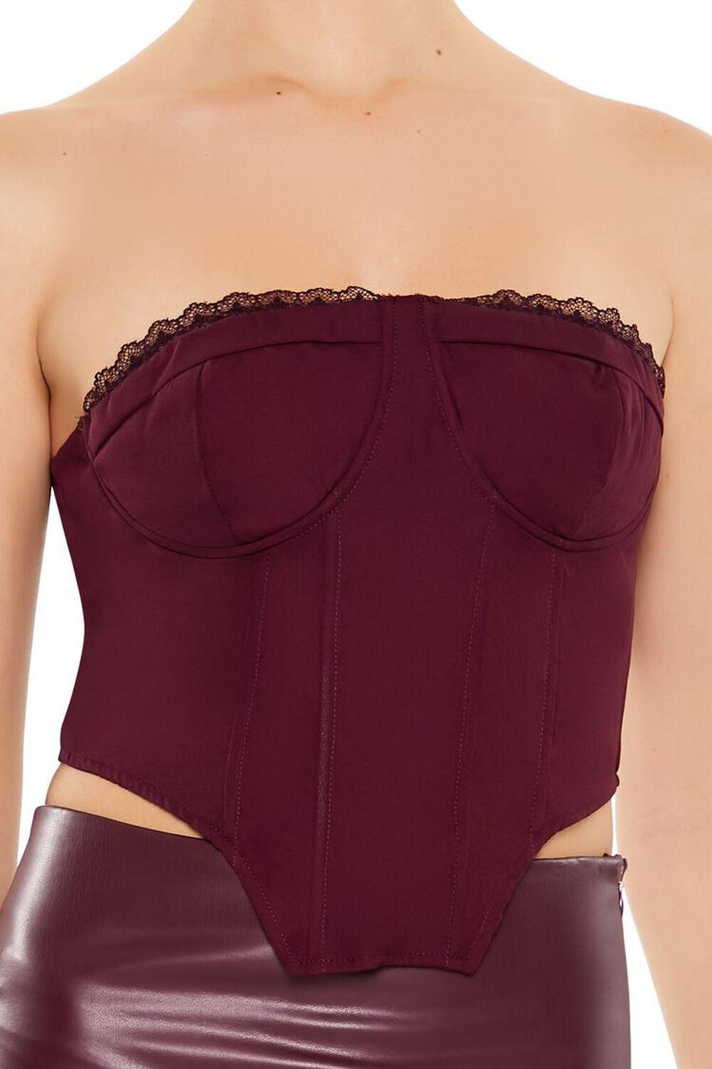 Lace-Trim Bustier Tube Crop Top | Forever 21 Product Image