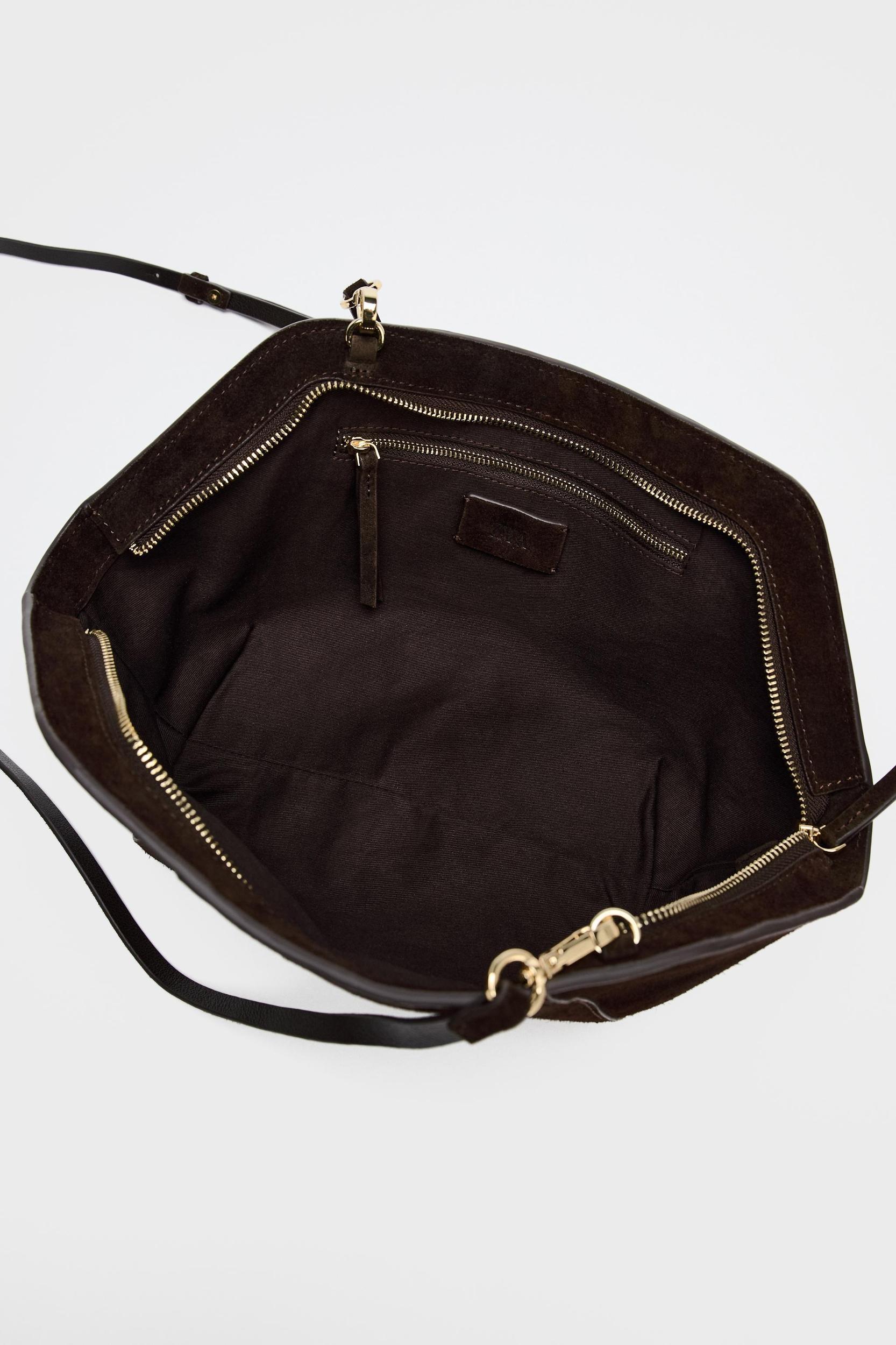 SPLIT LEATHER TOPSTITCHED CLUTCH Product Image