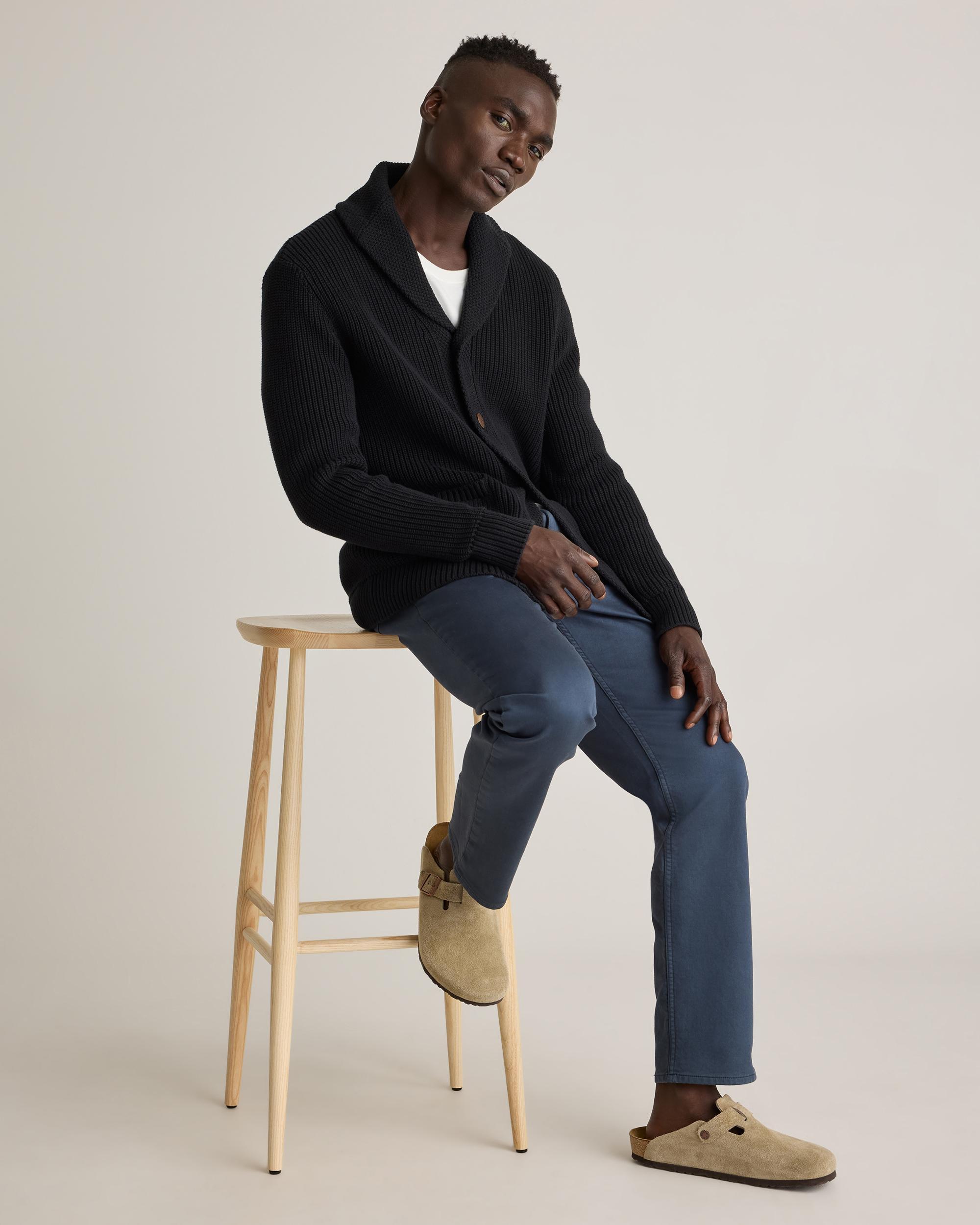 Quince | Men's Shawl-Collar Cardigan Sweater Organic Cotton Product Image