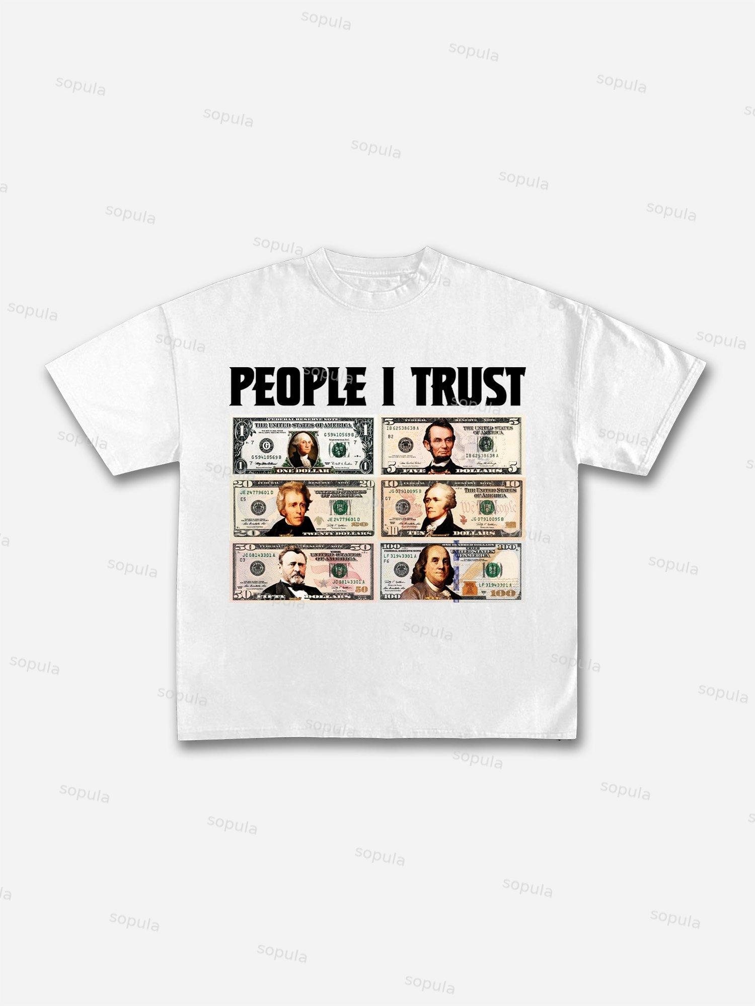People I Trust Print Cotton T-shirt Product Image