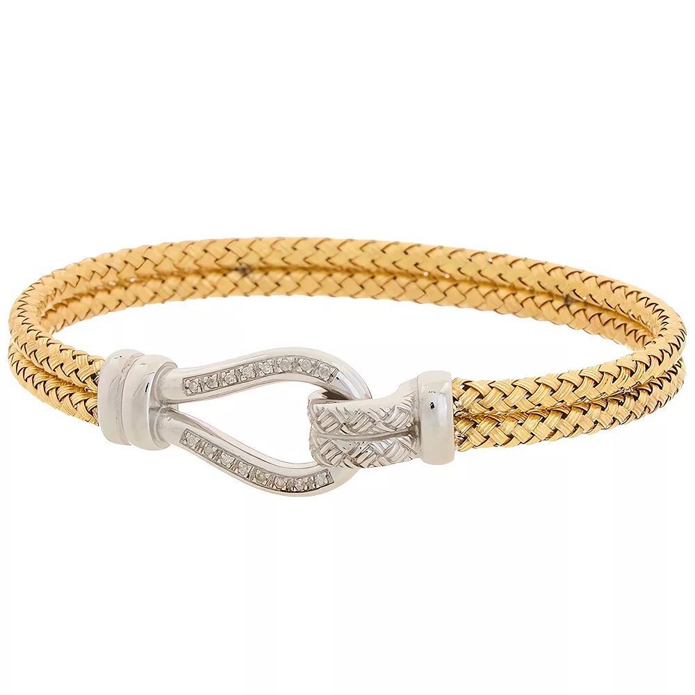 Meshmerise Sterling Silver 1/5 Carat T.W. Diamond Lasso Link Bracelet, Women's, Size: 7", Gold Tone Product Image