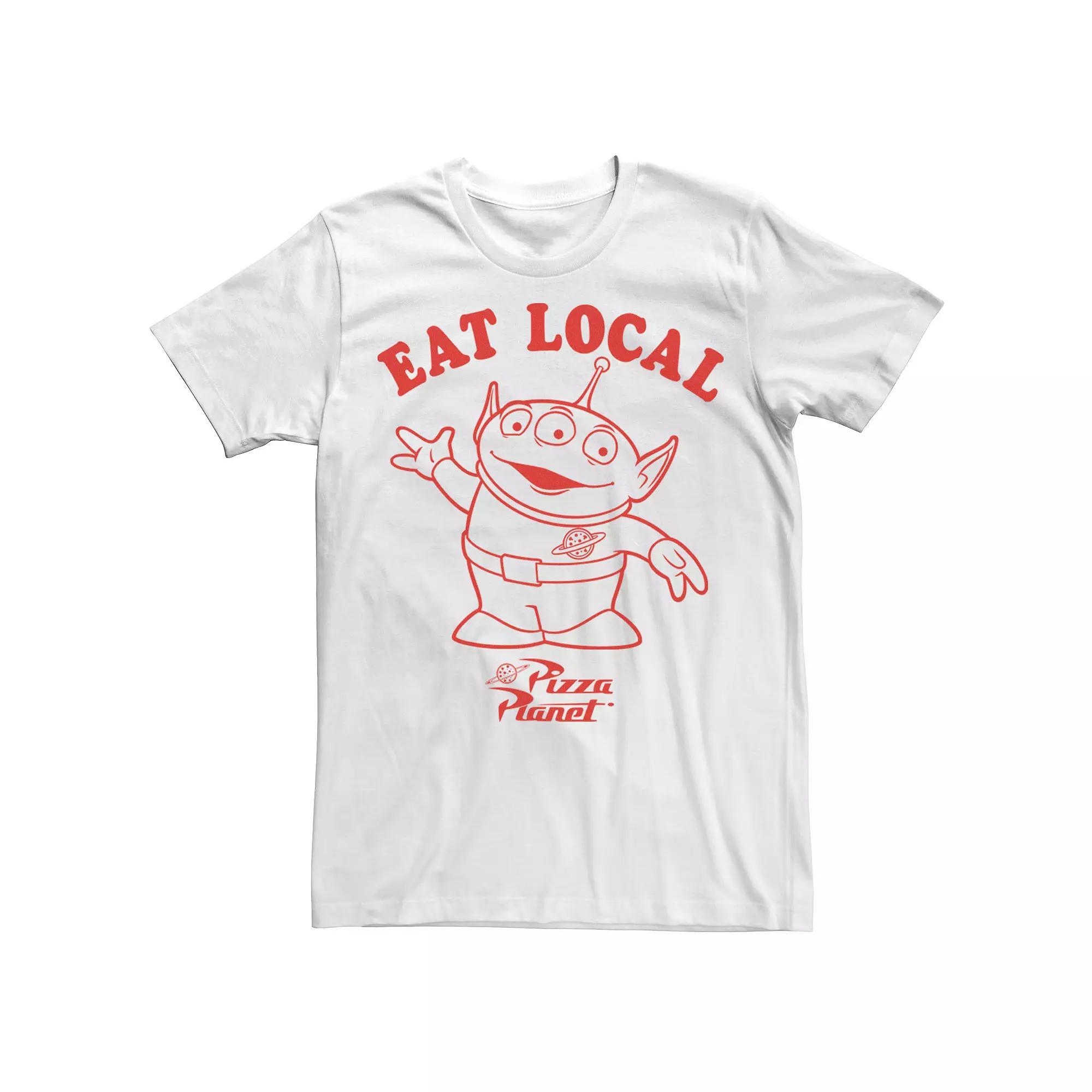 Disney / Pixar's Toy Story Alien Men's Pizza Planet Eat Local Tee, Size: XL, White Product Image