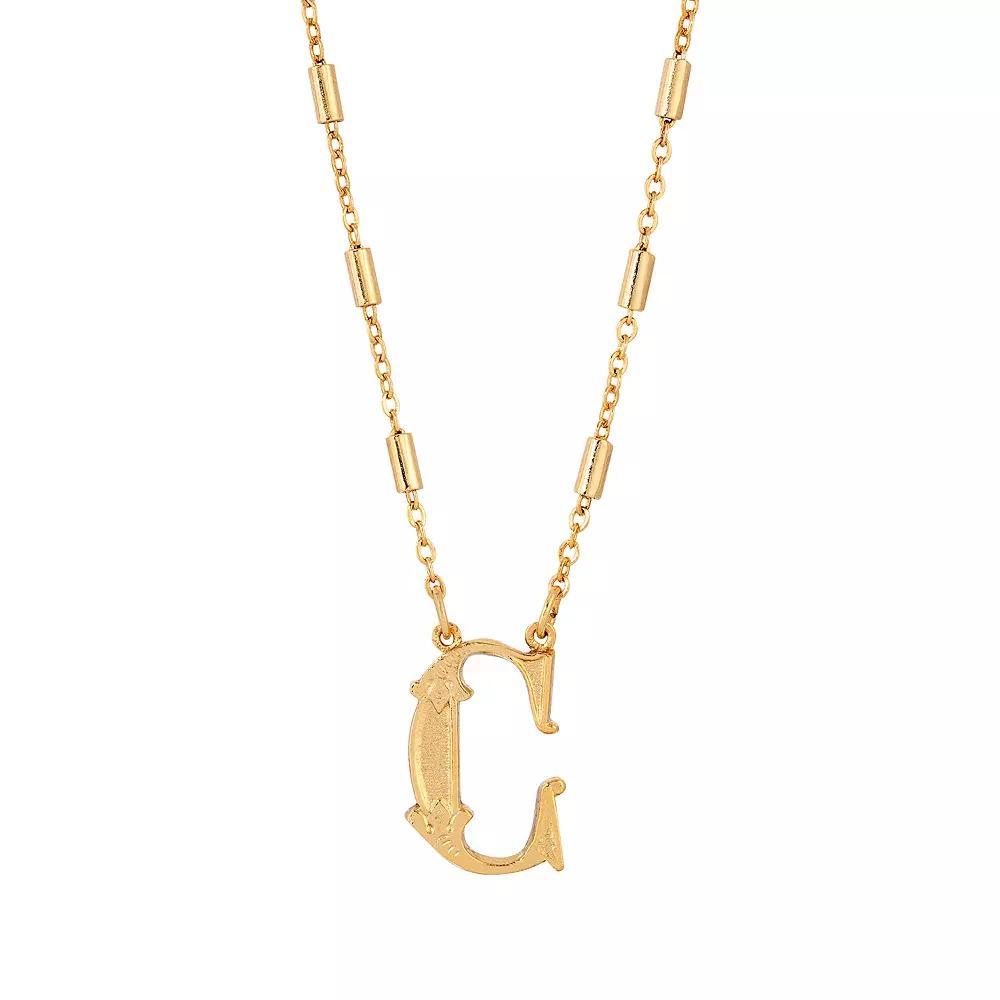 1928 Gold Tone Initial Necklace, Womens, Yellow L Product Image