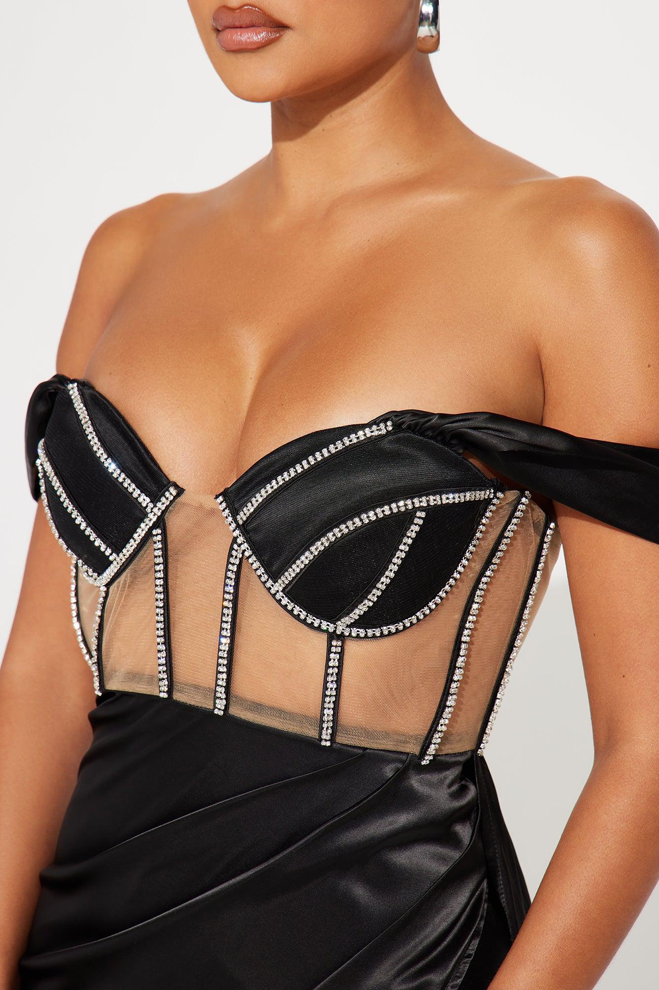 Unapologetic Satin Gown - Black Product Image