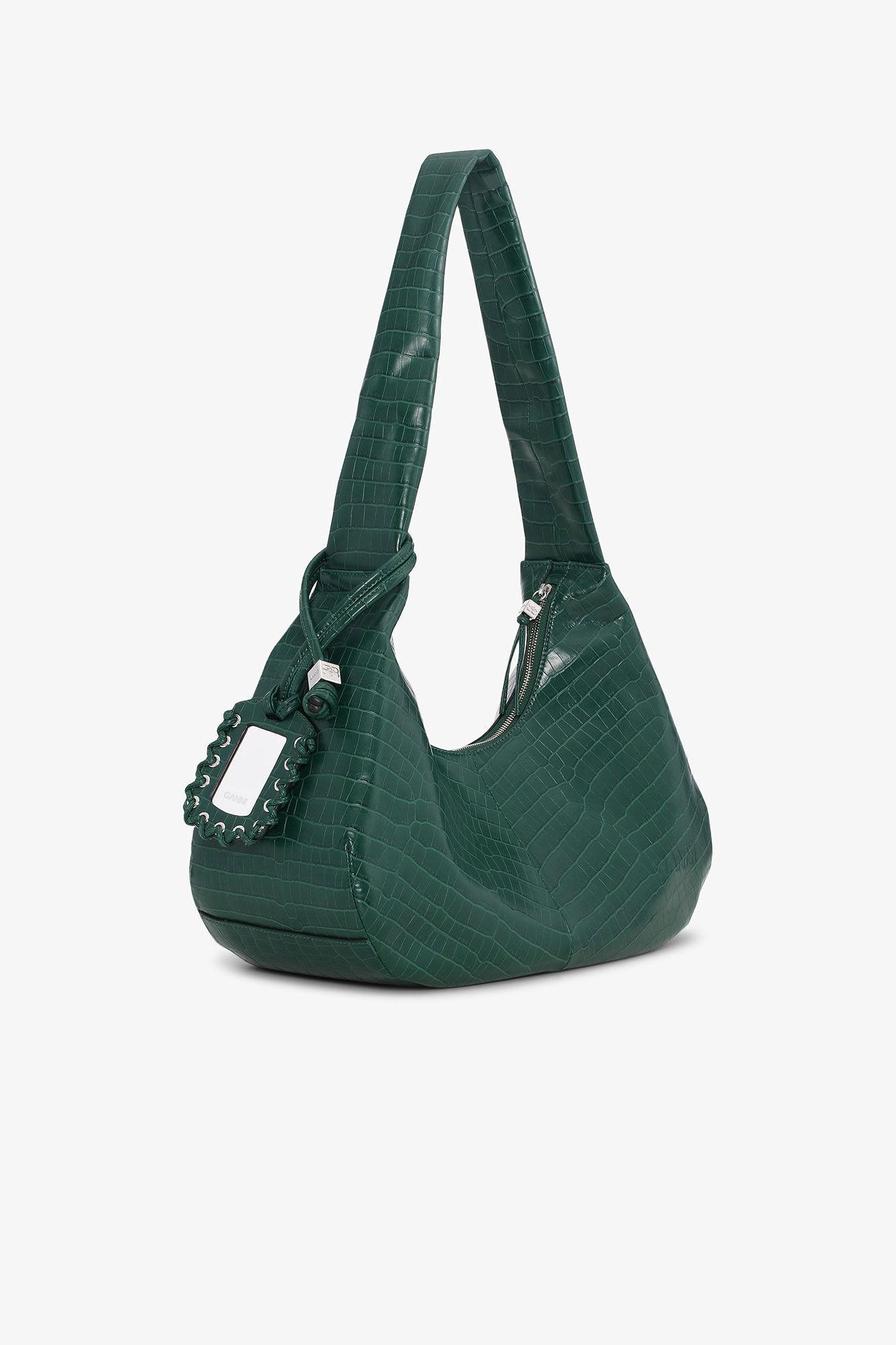 Green Croco Medium Hobo Bag Product Image