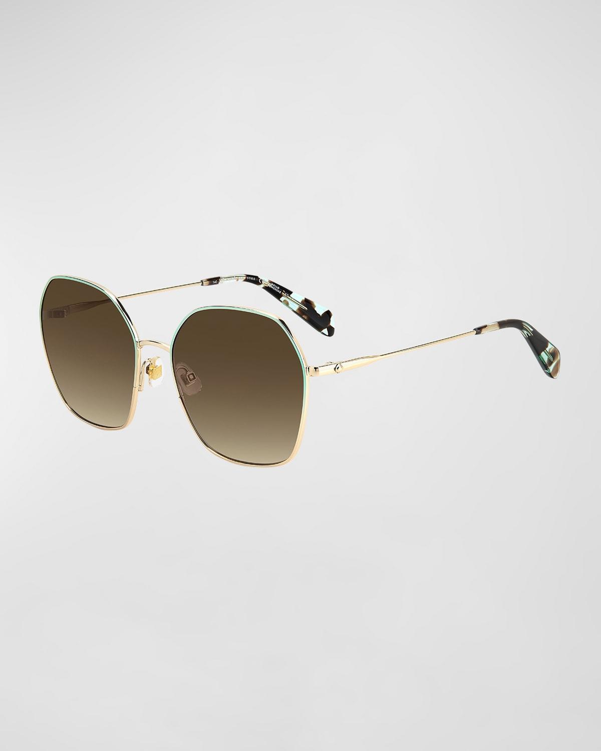 kate spade new york Womens Kenna Rose Gold Frame Round Sunglasses Product Image