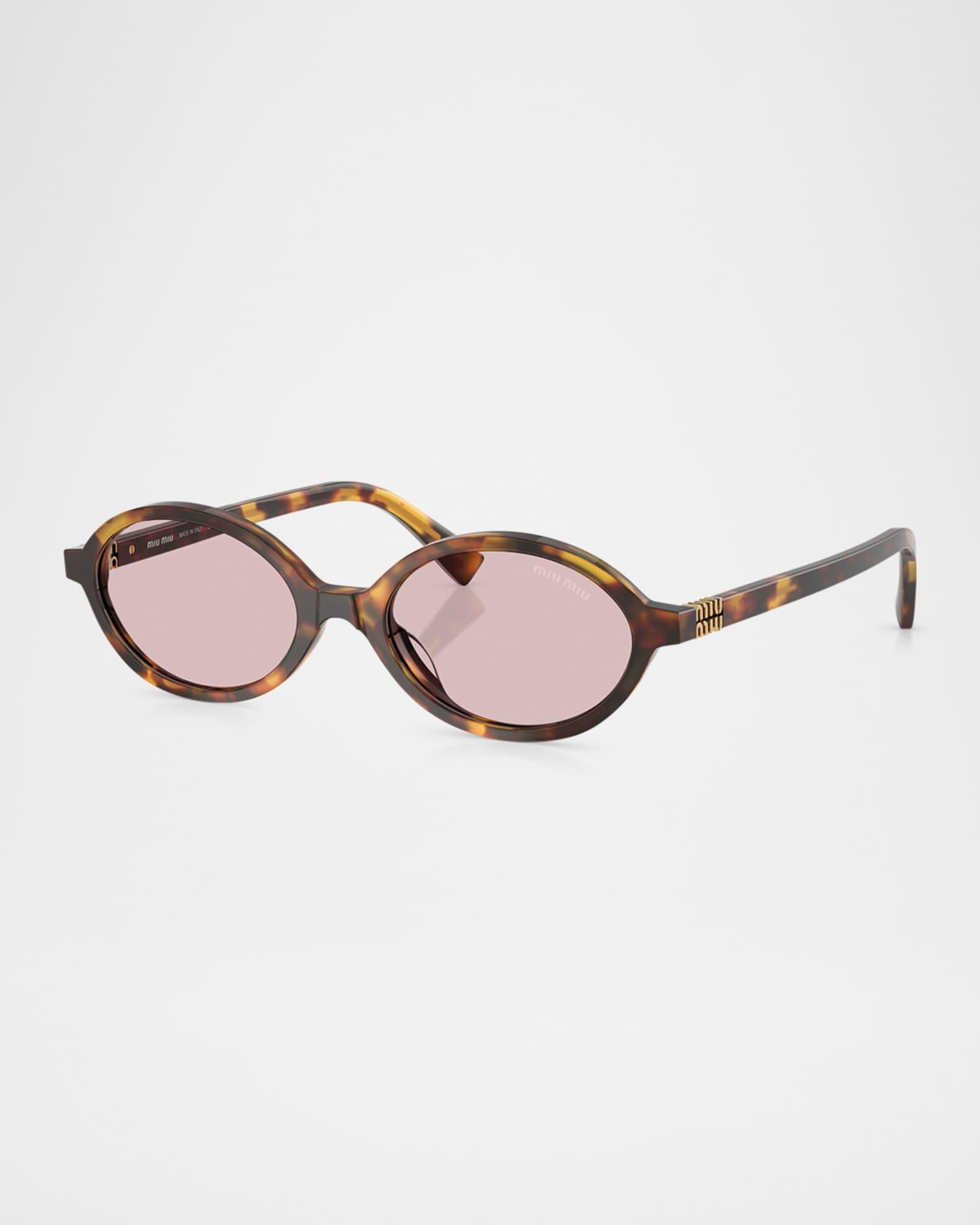 Logo Acetate Oval Sunglasses  Product Image