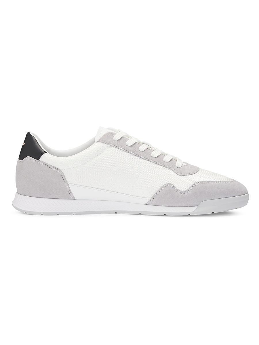 Mens Mixed-Material Lace-Up Trainer Sneakers Product Image