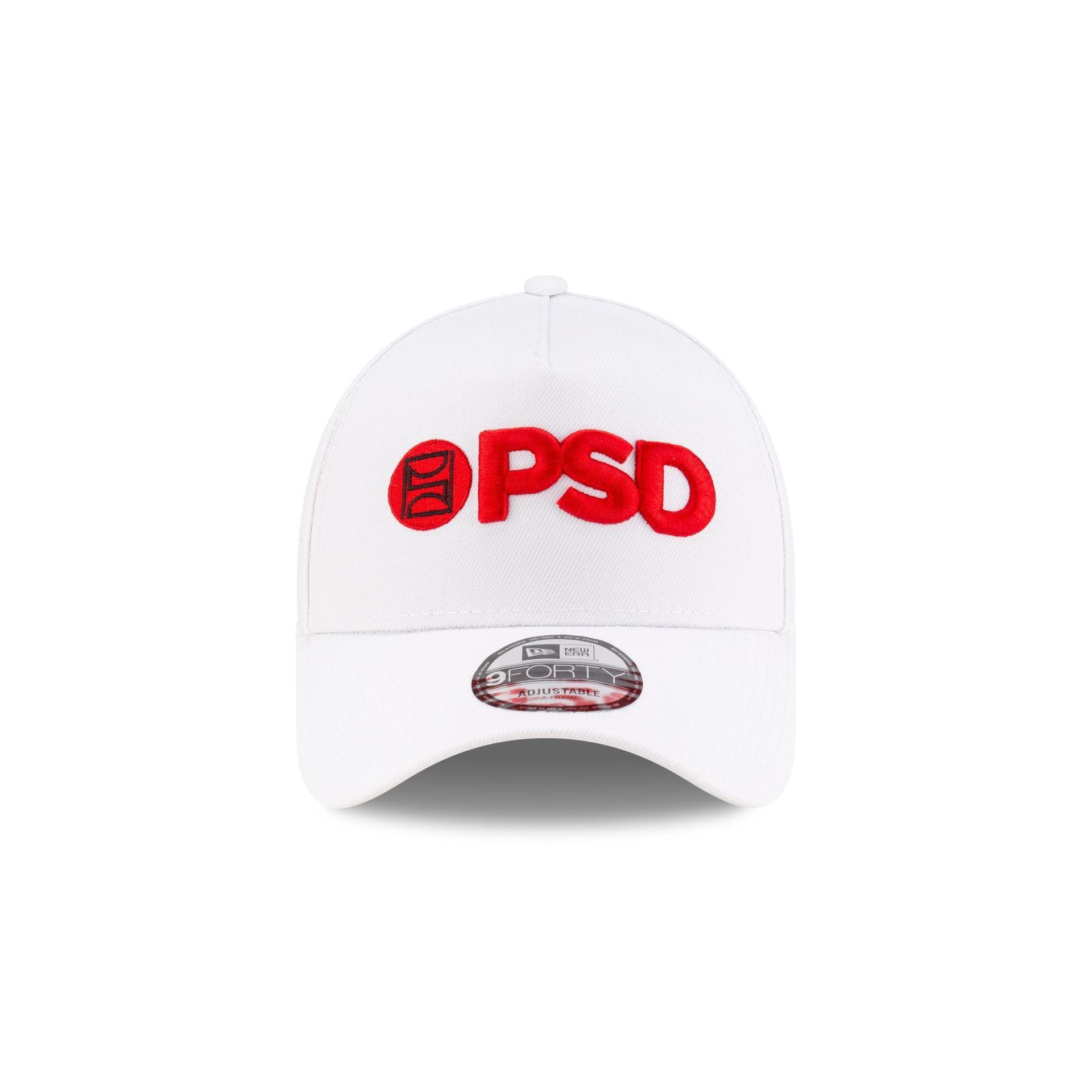 PSD White 9FORTY A-Frame Snapback Hat Male Product Image