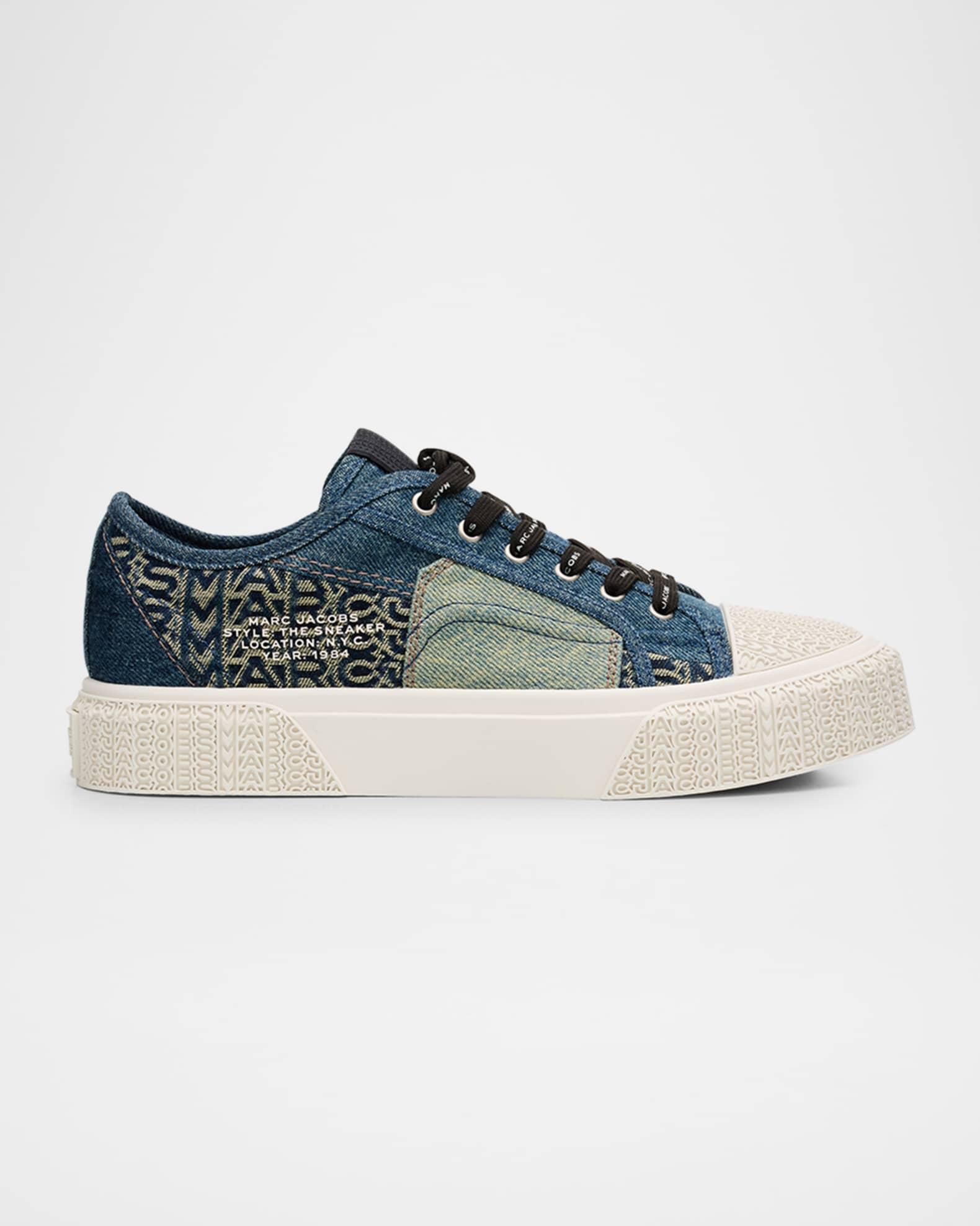 The Patchwork Denim Low-Top Sneakers Product Image