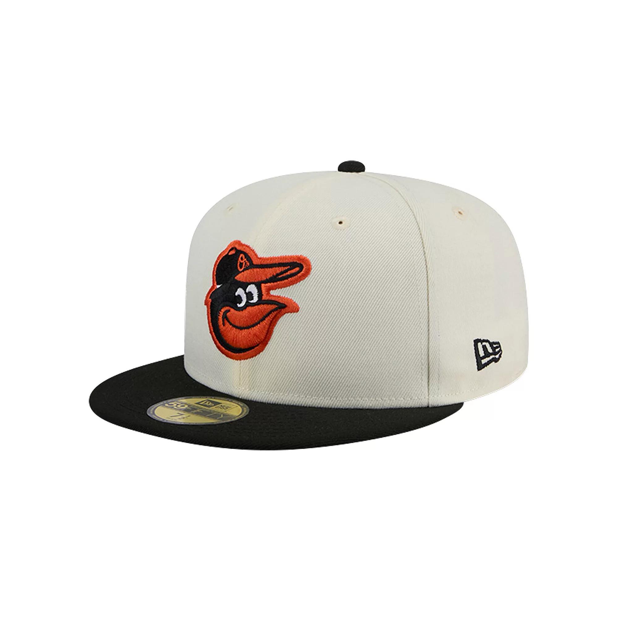 Men's New Era Cream Baltimore Orioles Evergreen Chrome 59FIFTY Fitted Hat, Size: 8, Beige Product Image
