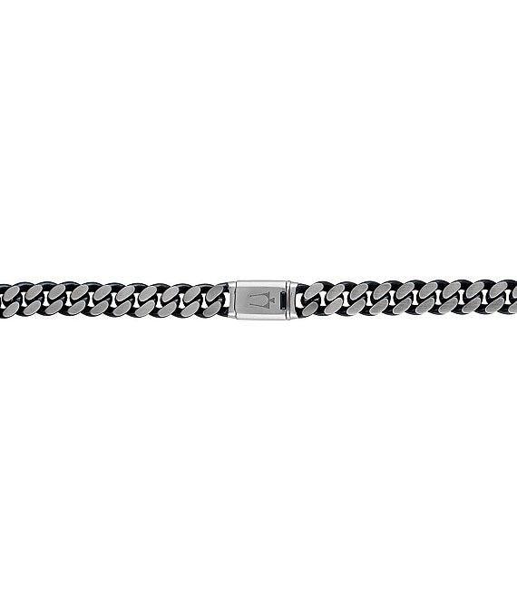 Bulova Men's Blue Tone Stainless Steel Chain Necklace Product Image