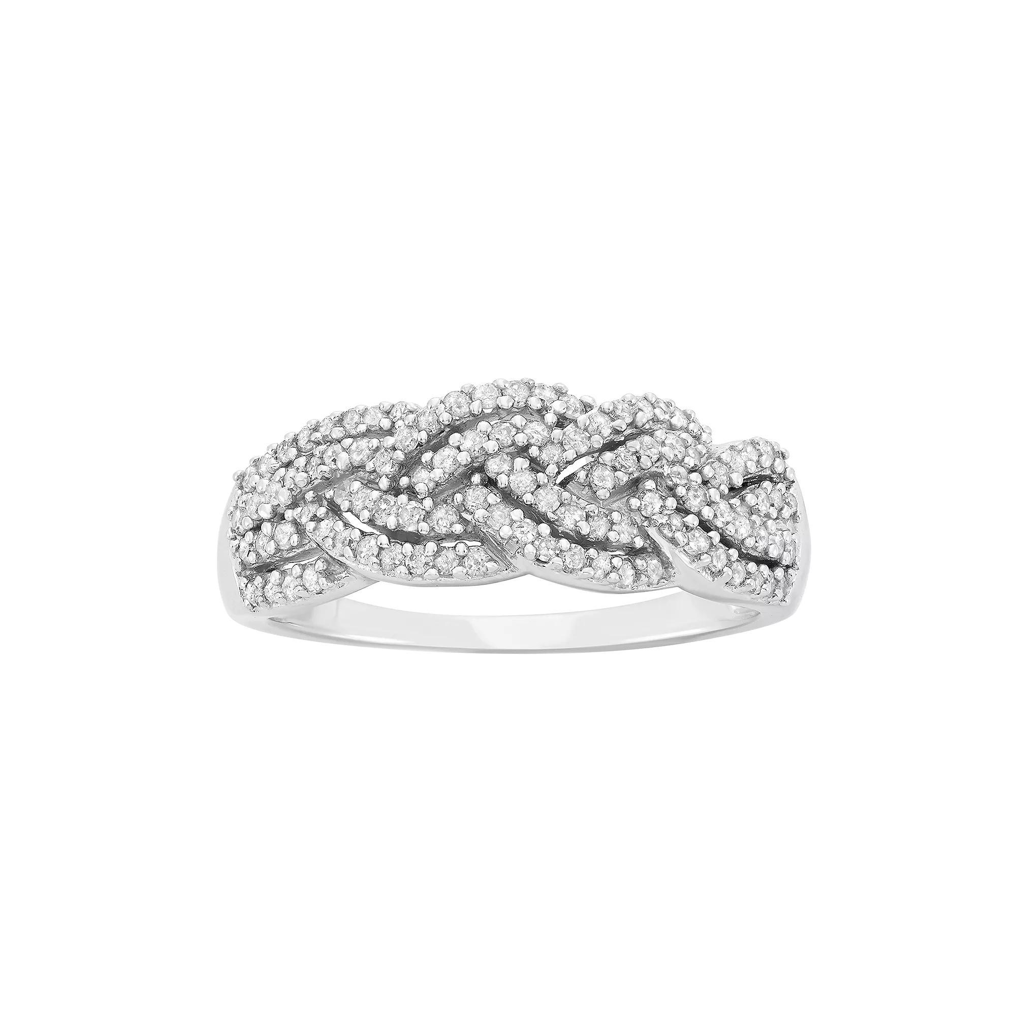 10k White Gold 1/2 Carat T.W. Diamond Band Ring, Women's, Size: 8 Product Image