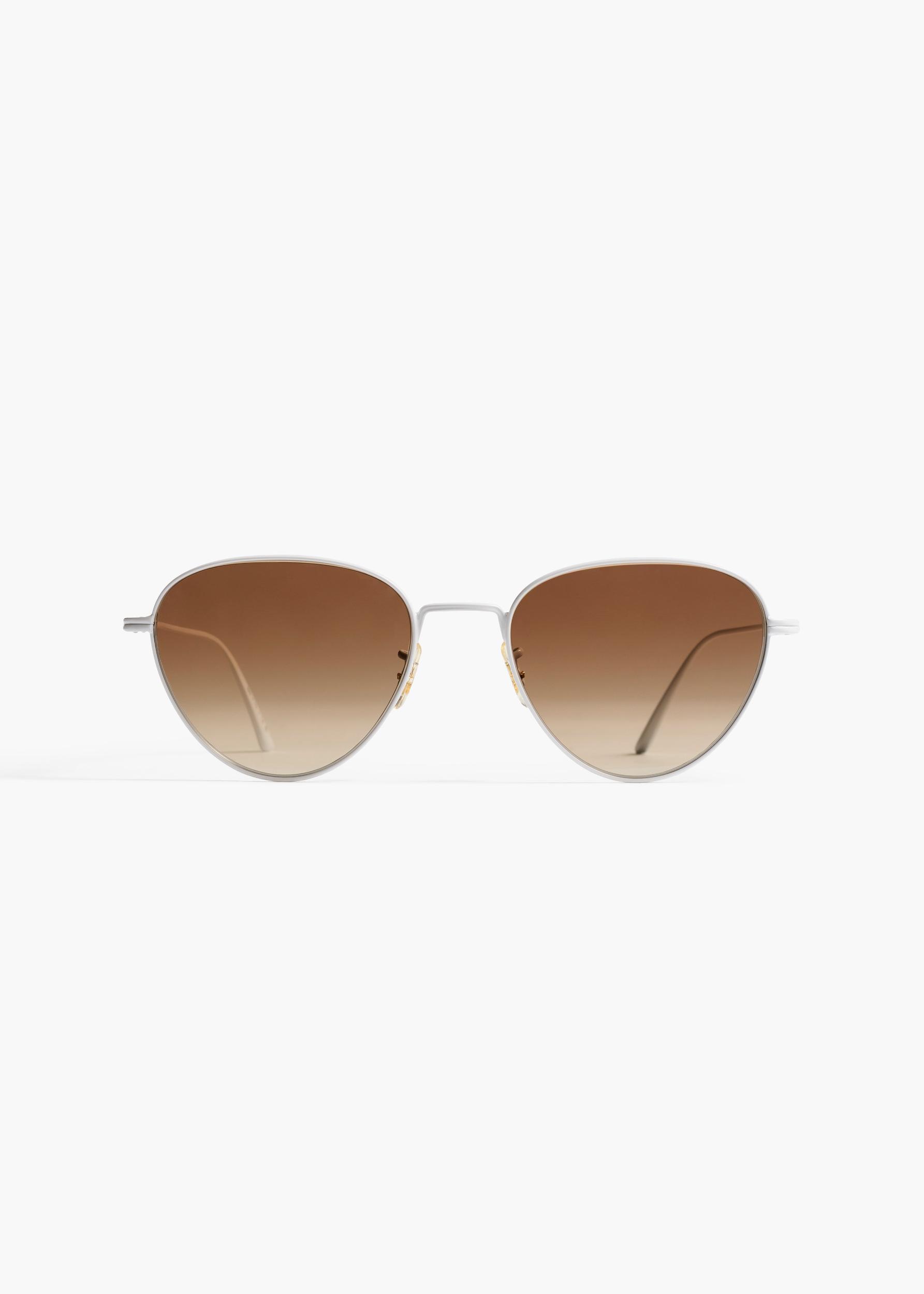 KHAITE x Oliver Peoples 1991C in White and Dark Brown Product Image