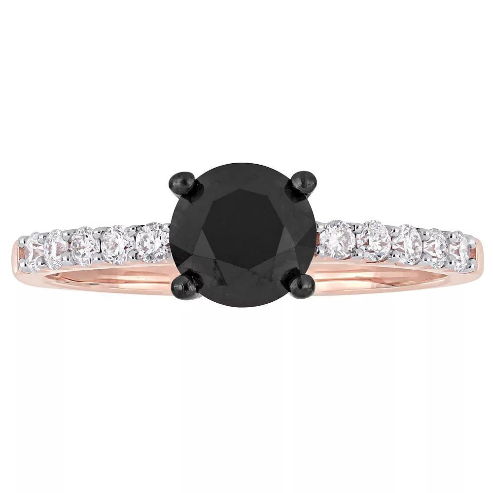 Stella Grace 14k Rose Gold 1 1/4 Carat T.W Black & White Diamond Engagement Ring, Women's, Size: 10 Product Image